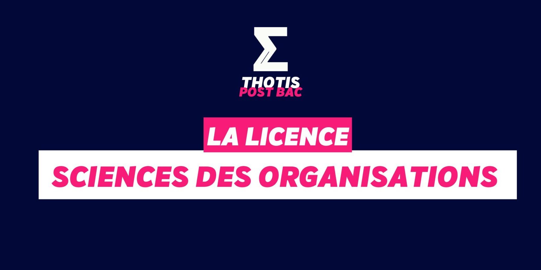 Licence Sciences des organisations