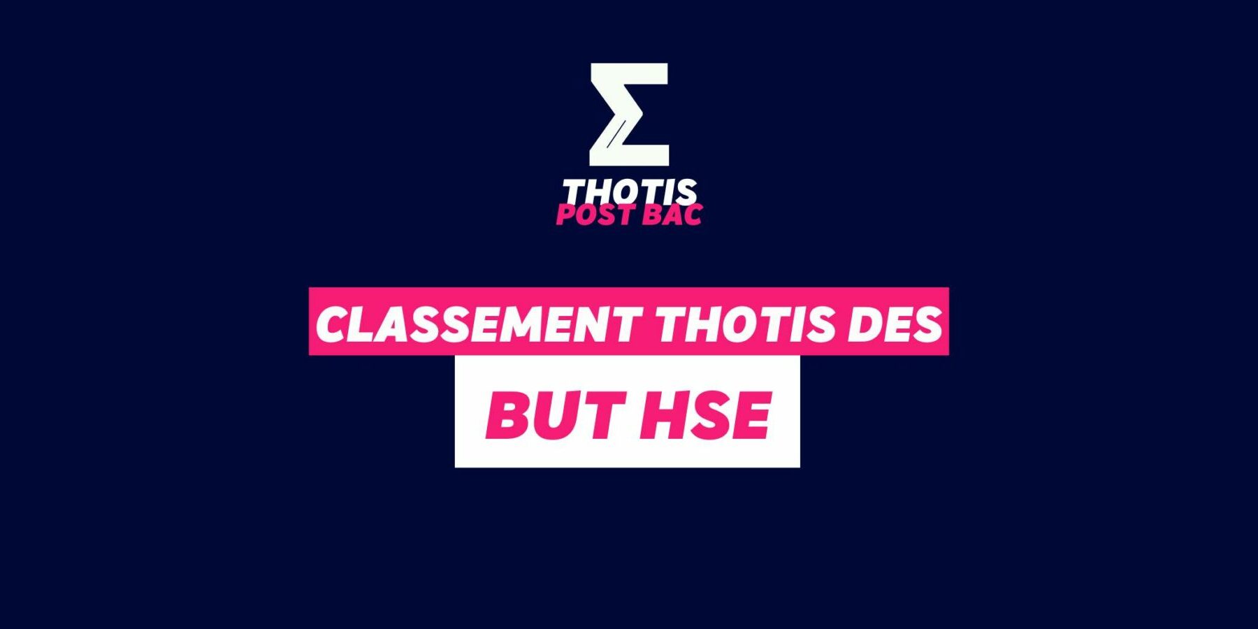 Classement Thotis des BUT HSE