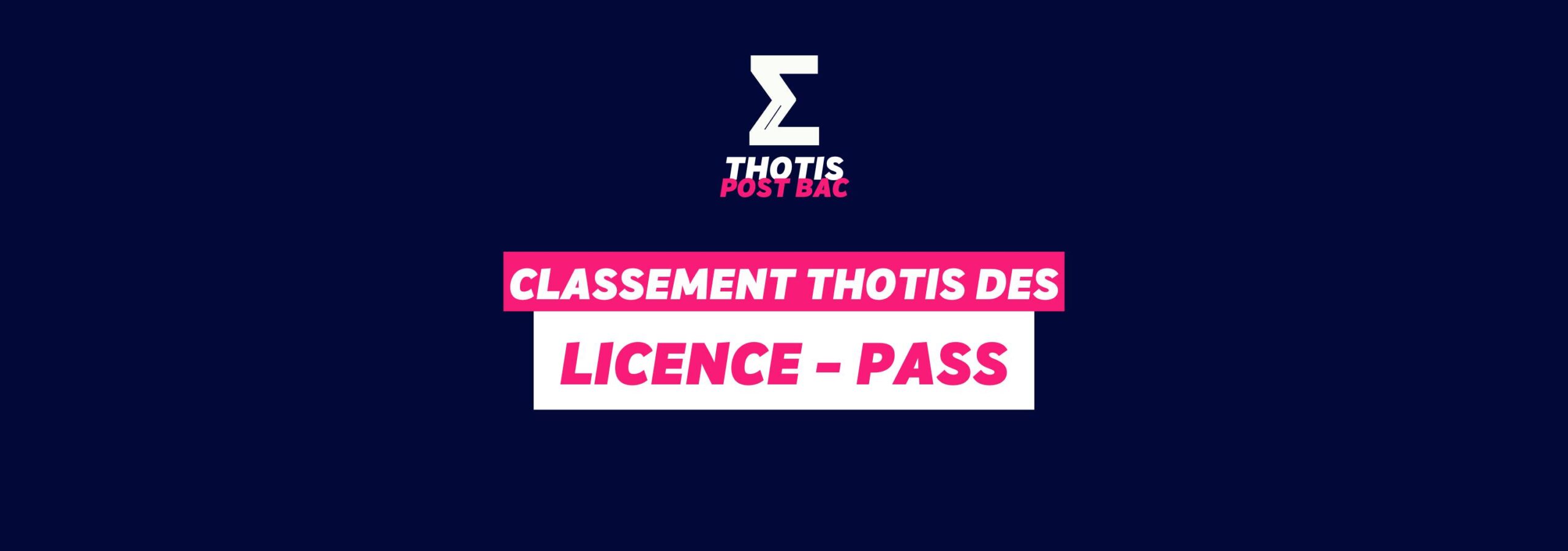 Classement licence PASS