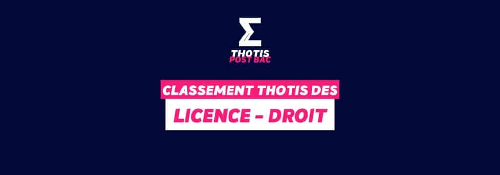 Classement licence droit