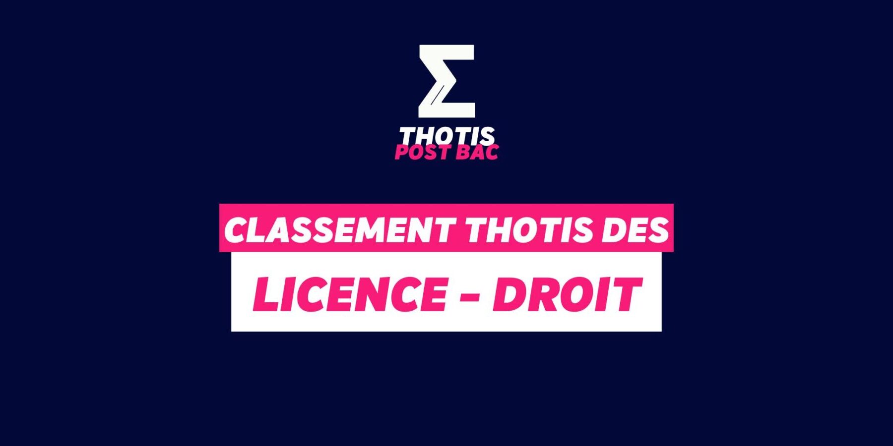 Classement licence droit