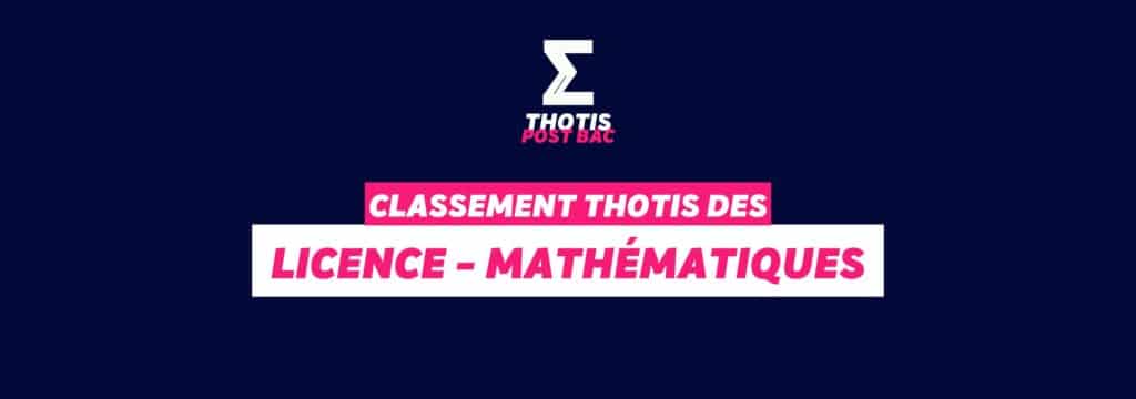 Classement licence mathématiques