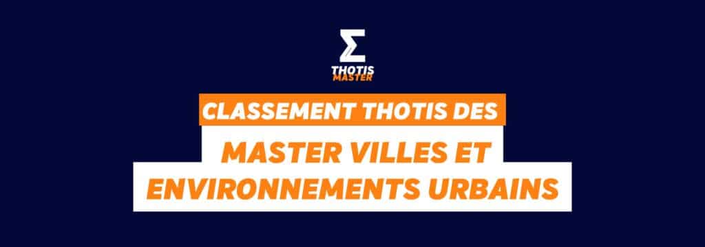 Classement Thotis des Masters villes et environnements urbains en 2025