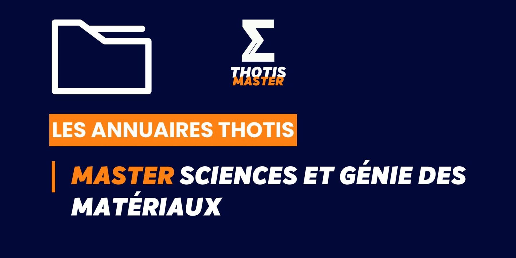 Annuaire Thotis Master Sciences et génie des matériaux