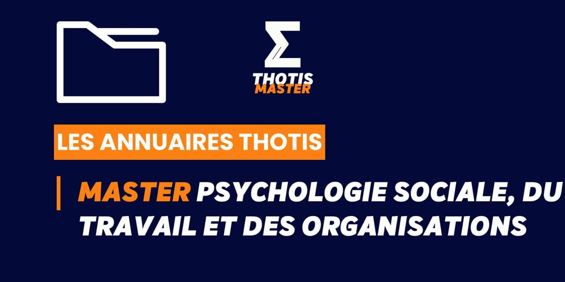 Thotis Annuaire - Master Psychologie sociale, du travail et des organisations