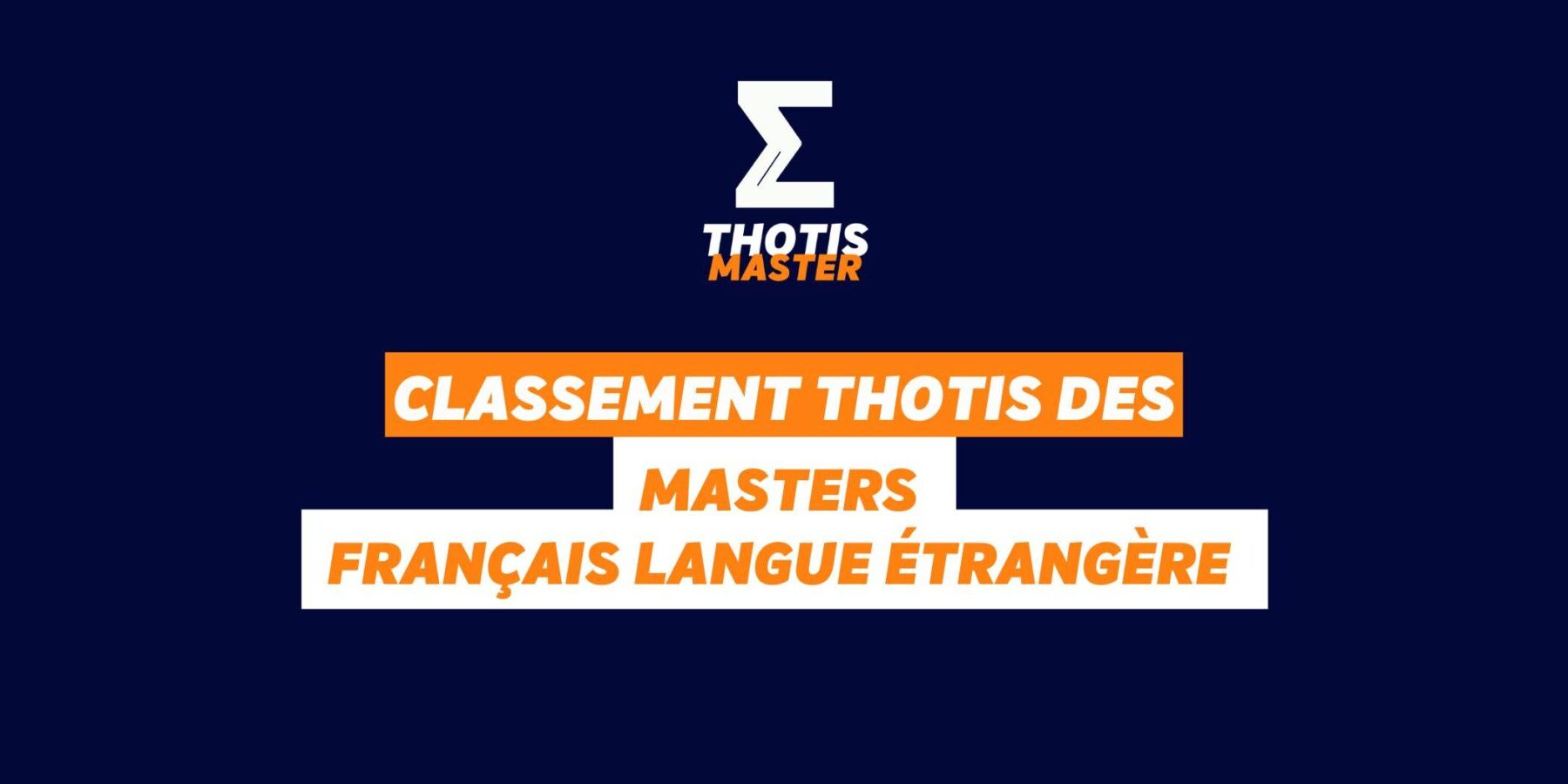 Thotis Classement MASTER Français langue étrangère
