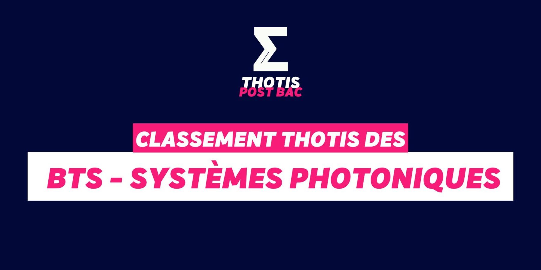 Classement BTS - Systèmes photoniques