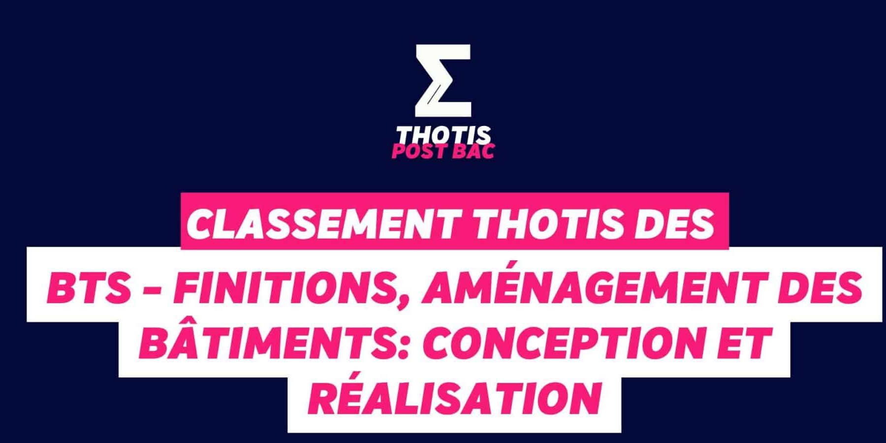 Classement Thotis des BTS Finitions, aménagement des bâtiments conception et réalisation en 2025